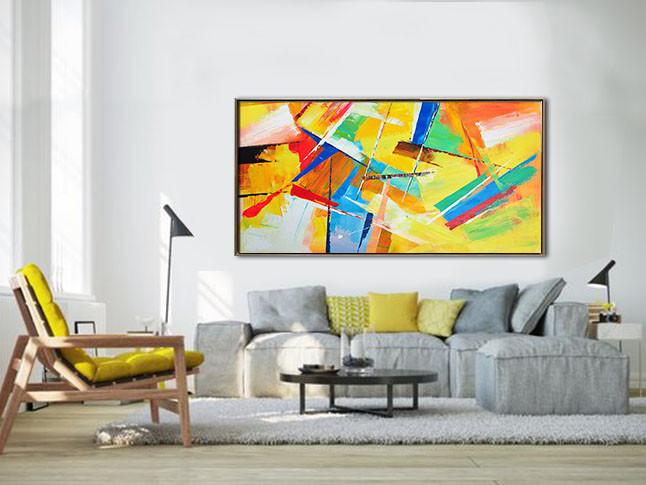 Panoramic Palette Knife Contemporary Art #L42D - Click Image to Close
